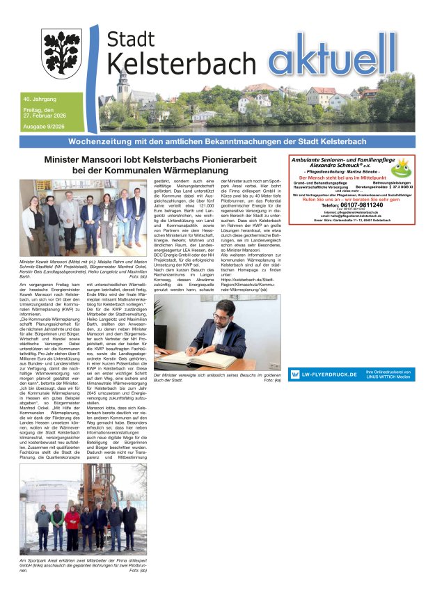 Kelsterbach aktuell Titelblatt 09/2026