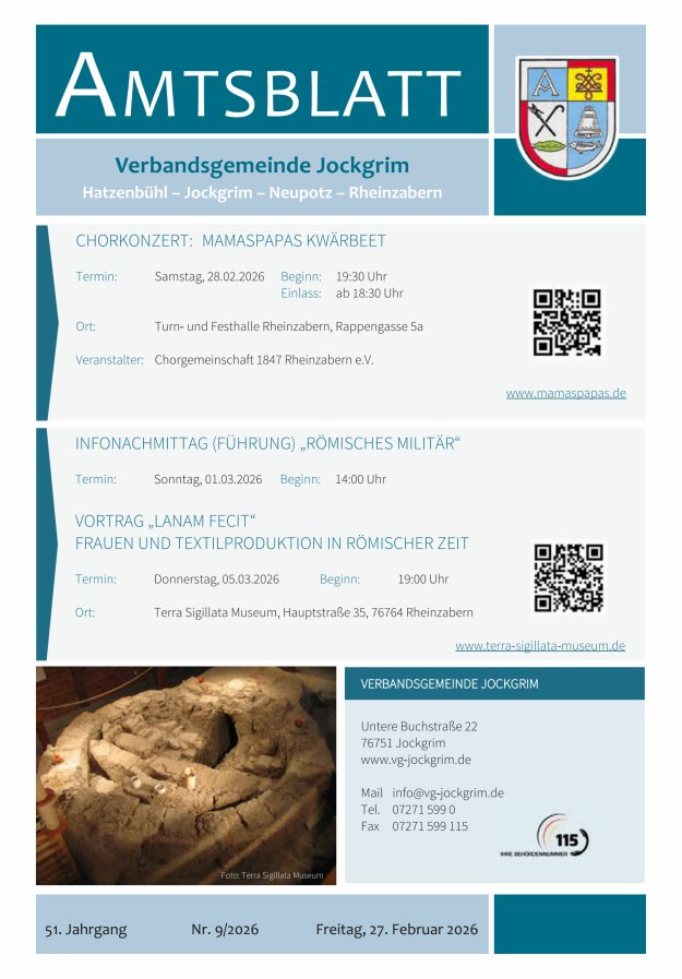 Amtsblatt VG Jockgrim Titelblatt 09/2026