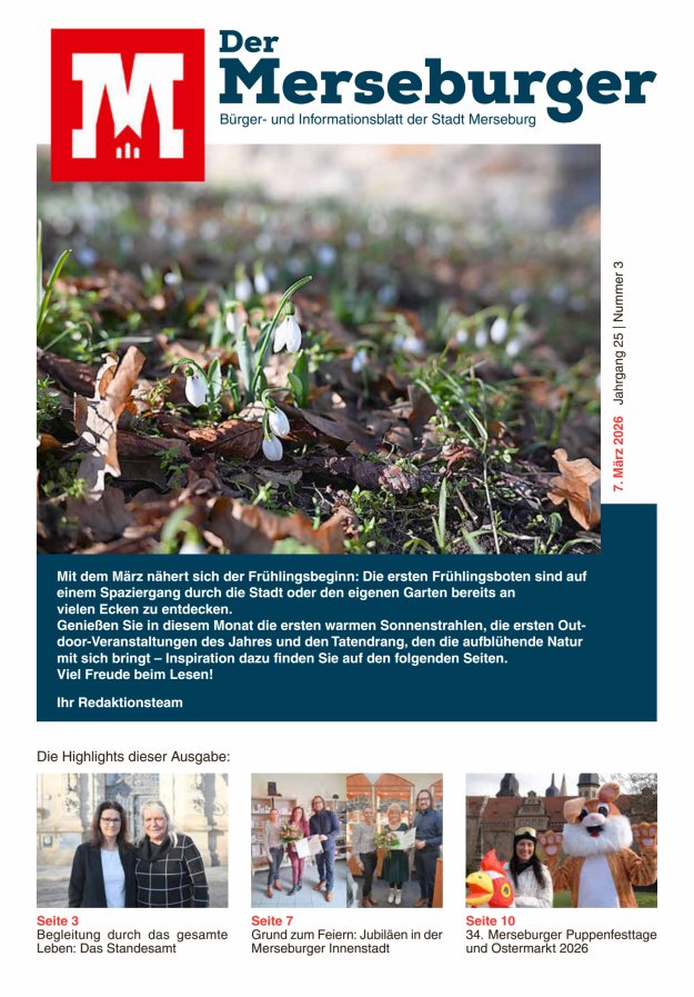 Der Merseburger - Bürger- und Informationsblatt für die Stadt Merseburg Titelblatt 03/2026