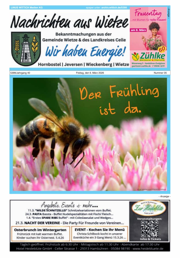 Nachrichten aus Wietze Titelblatt 05/2026