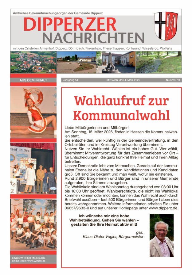 Dipperzer Nachrichten Titelblatt 10/2026