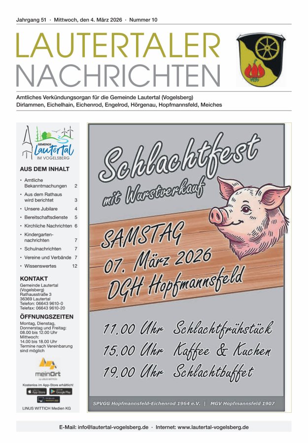 Lautertaler Nachrichten Titelblatt 10/2026