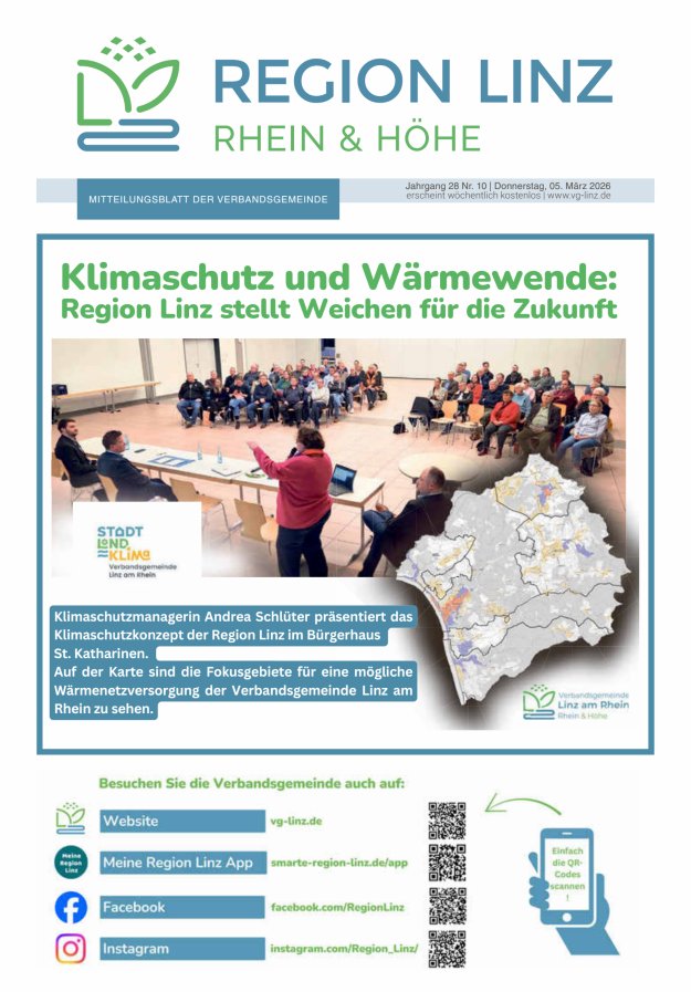 Unsere Verbandsgemeinde Linz am Rhein Titelblatt 10/2026