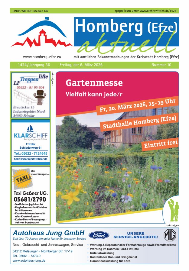 Homberg Efze aktuell Titelblatt 10/2026