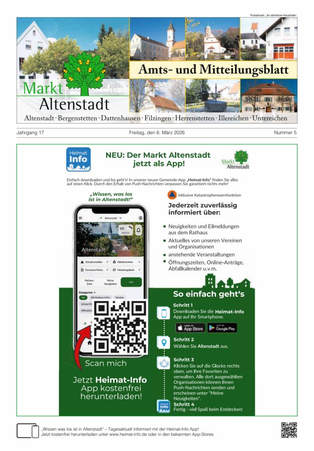 Amts- und Mitteilungsblatt des Marktes Altenstadt Titelblatt 05/2026