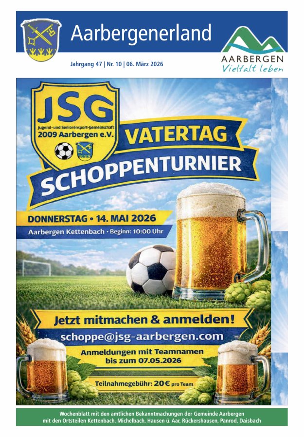 Aarbergenerland - Wochenblatt mit den amtlichen Bekanntmachungen Titelblatt 10/2026