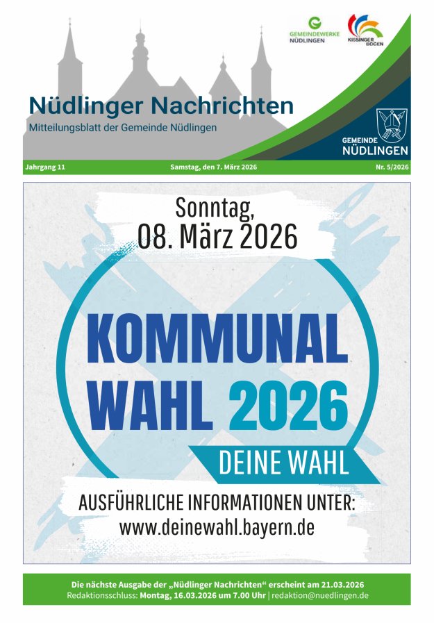 Nüdlinger Nachrichten Titelblatt 05/2026