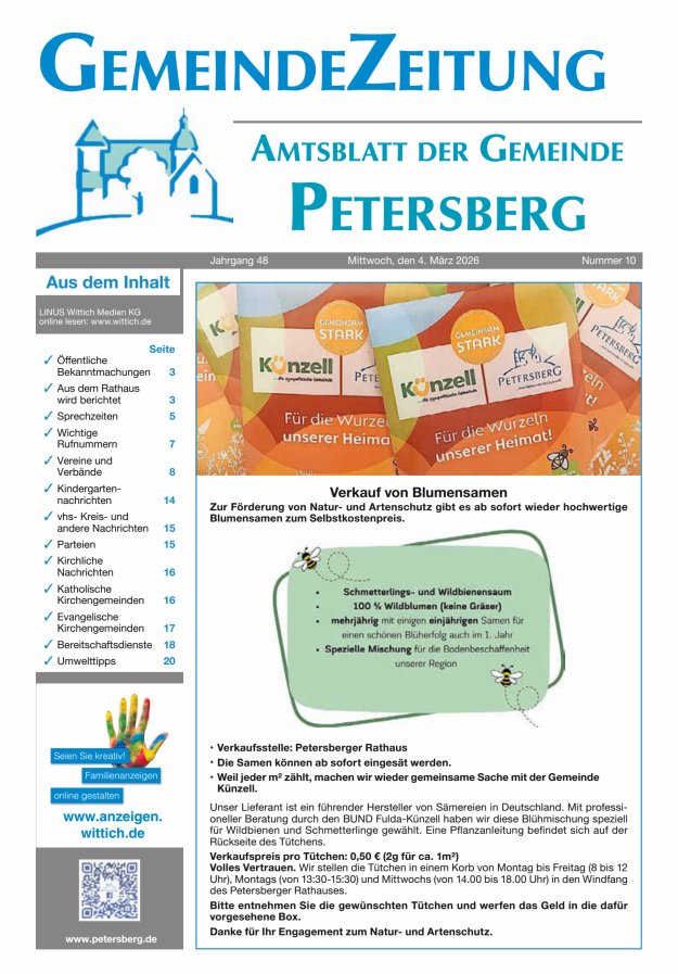 Amtsblatt Blickpunkt Petersberg Titelblatt 10/2026