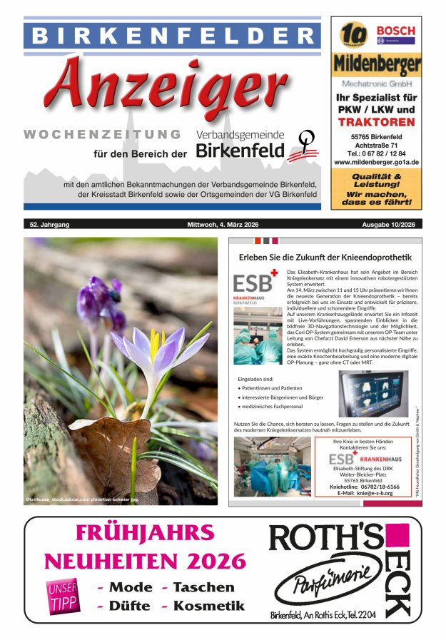 Birkenfelder Anzeiger Titelblatt 10/2026