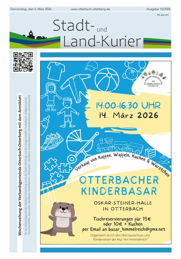 Stadt- und Land-Kurier Otterbach-Otterberg Titelblatt 10/2026