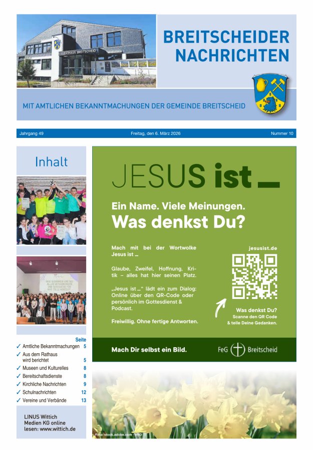 Breitscheider Nachrichten Titelblatt 10/2026