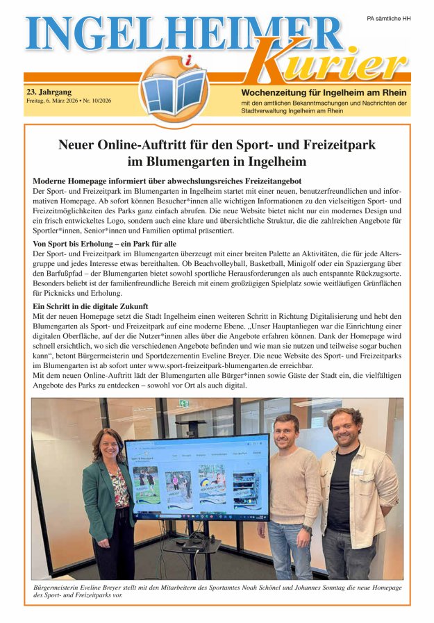 Ingelheimer Kurier Titelblatt 10/2026