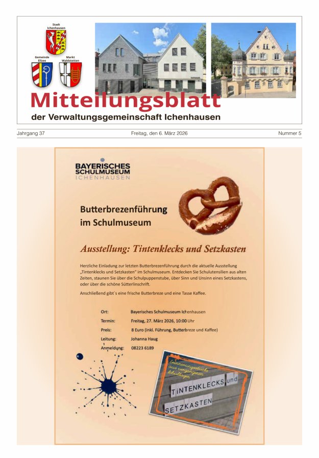 Mitteilungsblatt der Verwaltungsgemeinschaft Ichenhausen Titelblatt 05/2026