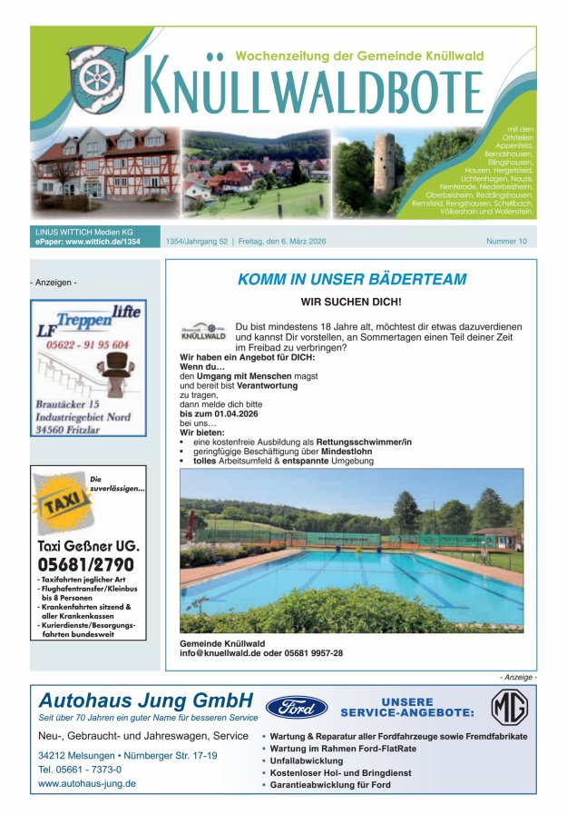 Knüllwaldbote Titelblatt 10/2026