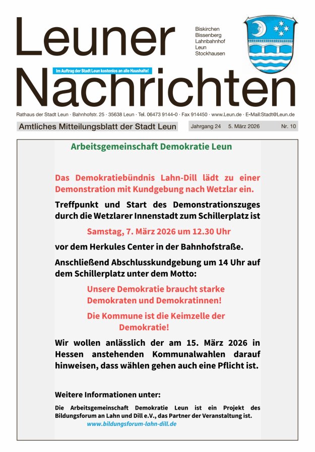 Leuner Nachrichten Titelblatt 10/2026