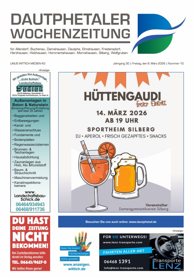 Dautphetaler Wochenzeitung Titelblatt 10/2026