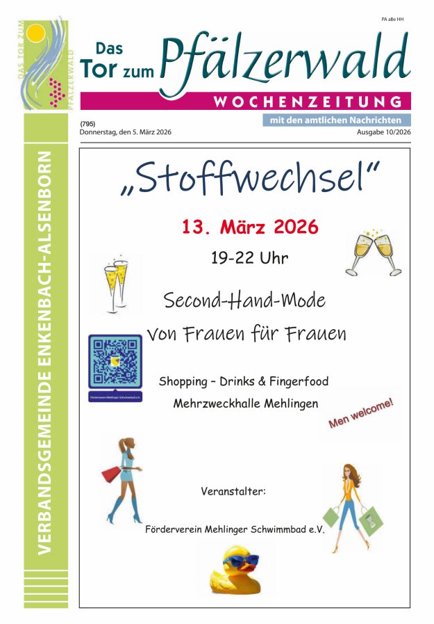 Das Tor zum Pfälzer Wald - VG Enkenbach-Alsenborn Titelblatt 10/2026