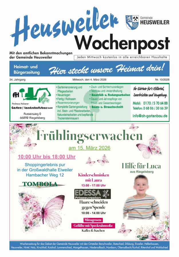 Heusweiler Wochenpost Titelblatt 10/2026