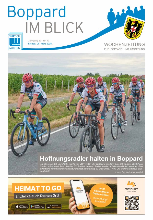 Boppard im Blick - Heimatzeitung für die Stadt Boppard Titelblatt 10/2026