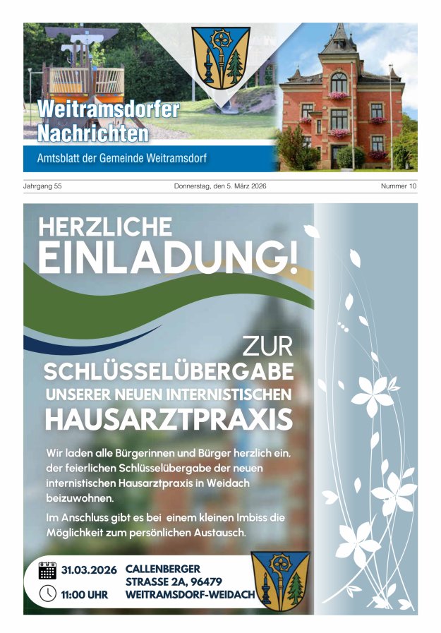 Weitramsdorfer Nachrichten Titelblatt 10/2026