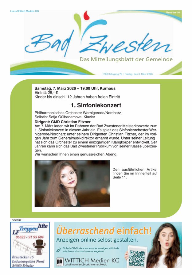 Heimatzeitung Bad Zwesten Titelblatt 10/2026