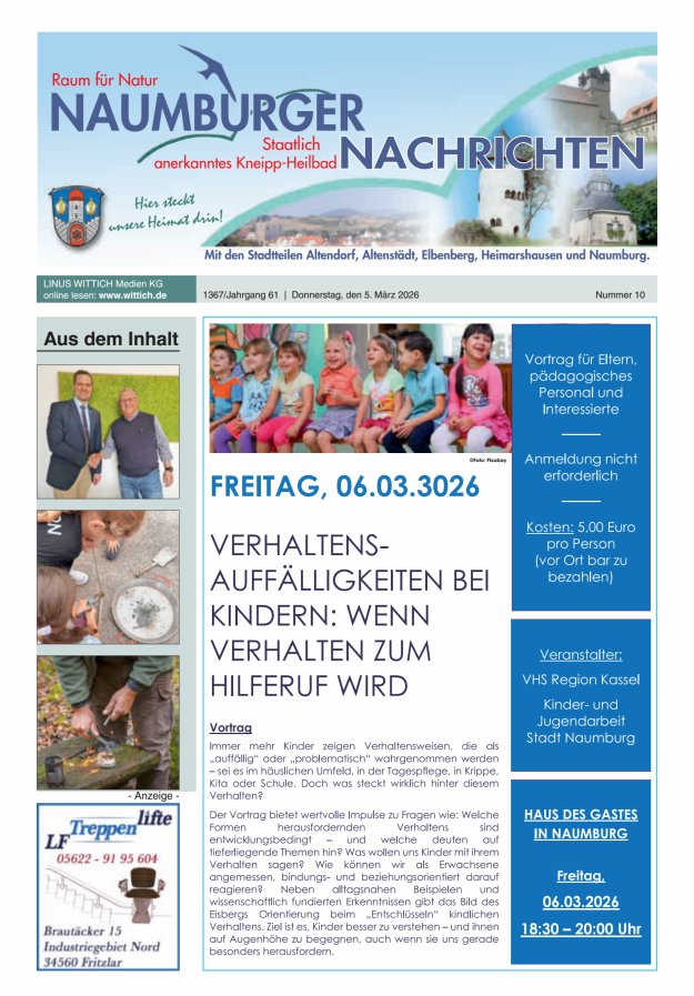 Naumburger Nachrichten Titelblatt 10/2026
