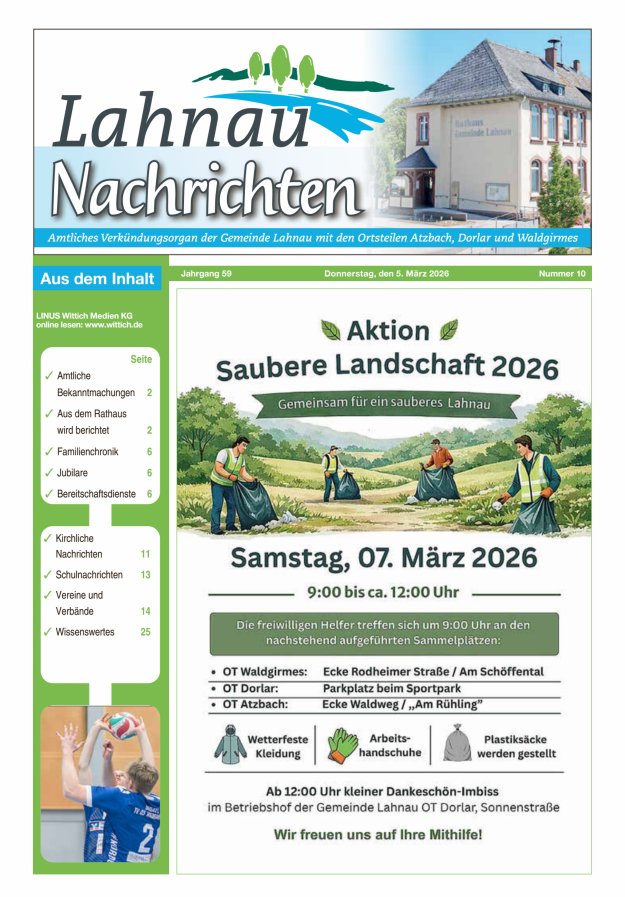 Lahnau Nachrichten Titelblatt 10/2026