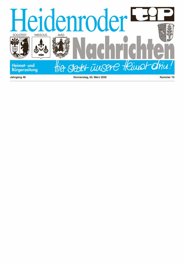 "tip" Heidenroder Nachrichten Titelblatt 10/2026