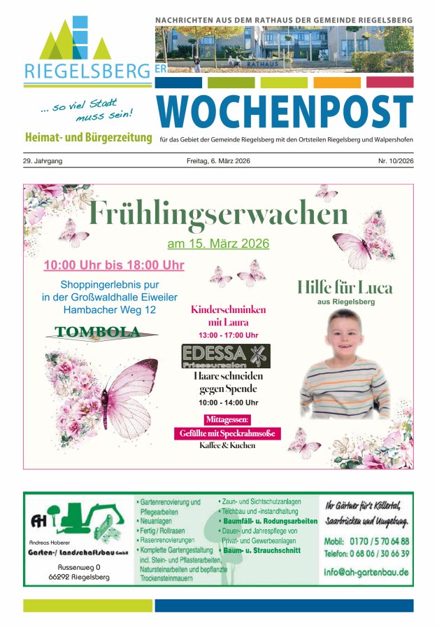 Riegelsberger Wochenpost Titelblatt 10/2026