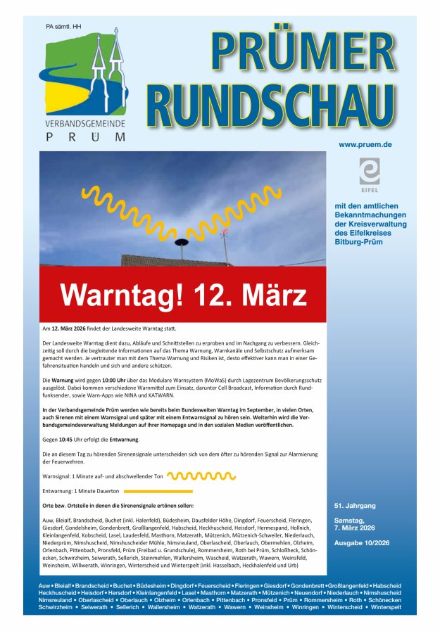 Prümer Rundschau Titelblatt 10/2026