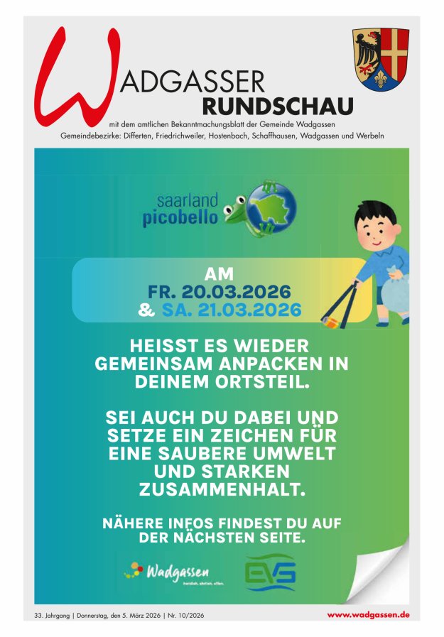 Wadgasser Rundschau Titelblatt 10/2026