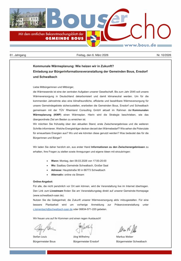 Bouser Echo Titelblatt 10/2026