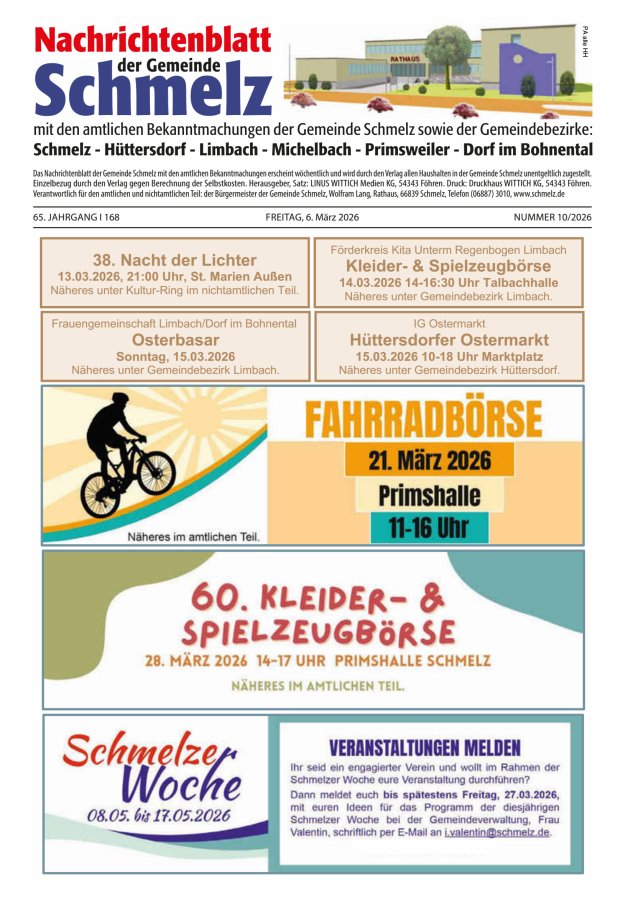 Nachrichtenblatt Schmelz Titelblatt 10/2026