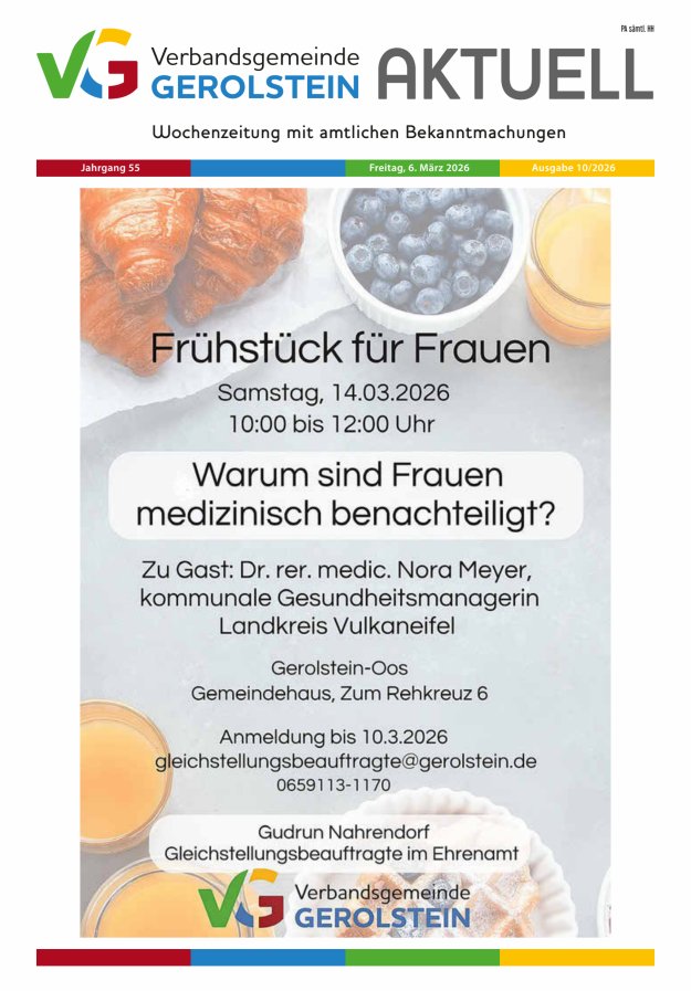 Verbandsgemeinde Gerolstein aktuell Titelblatt 10/2026