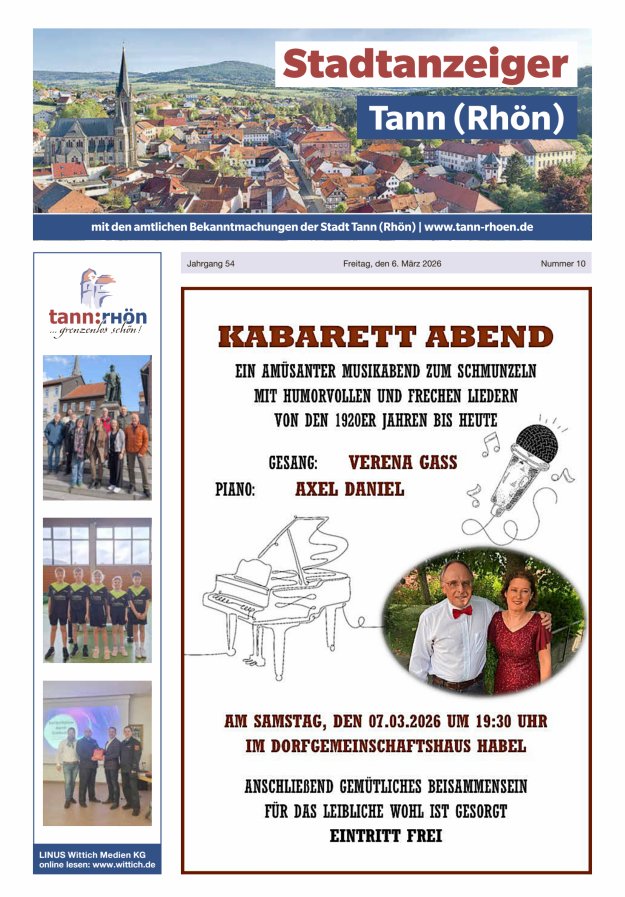 Stadtanzeiger Tann (Rhön) Titelblatt 10/2026