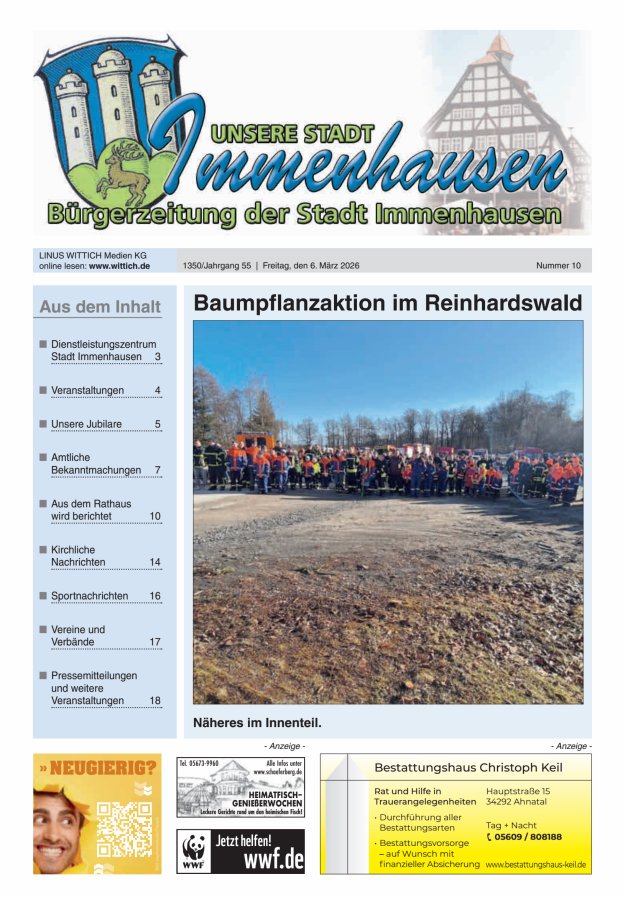 Unsere Stadt Immenhausen Titelblatt 10/2026