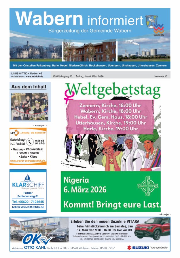 Wabern informiert Titelblatt 10/2026
