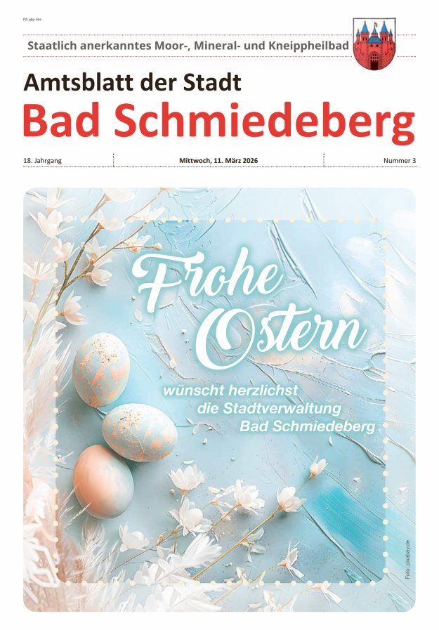 Amtsblatt der Stadt Bad Schmiedeberg Titelblatt 03/2026