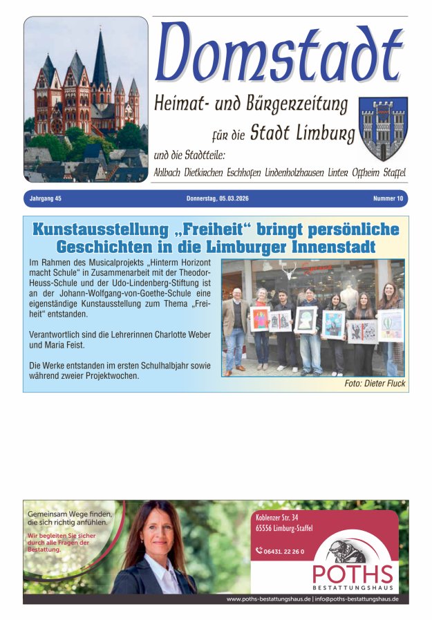 Domstadt - Heimat- und Bürgerzeitung für die Stadt Limburg Titelblatt 10/2026