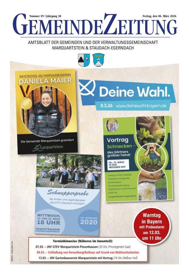 Marquartsteiner und Staudach-Egerndacher Nachrichten Titelblatt 05/2026