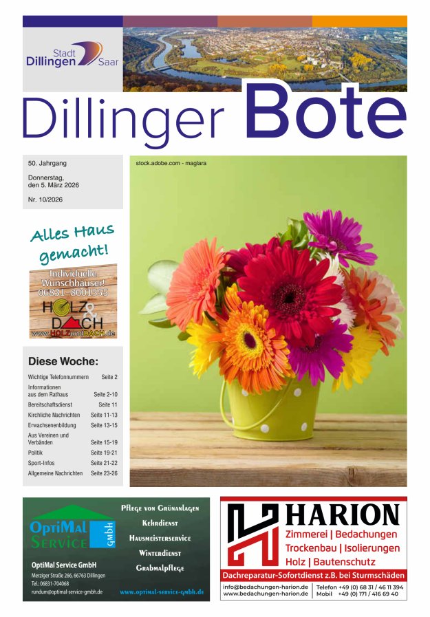 Dillinger Bote Titelblatt 10/2026
