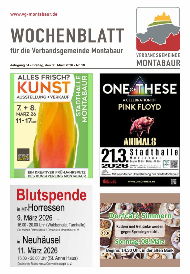 Wochenblatt der Verbandsgemeinde Montabaur Titelblatt 10/2026