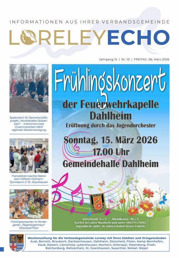 Loreley-Echo - Mitteilungsblatt der Verbandsgemeinde Loreley (Braubach) Titelblatt 09/2026