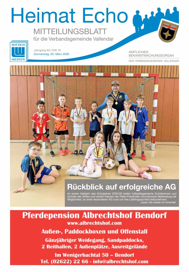 Heimat-Echo - Heimat- und Bürgerzeitung Verbandsgemeinde Vallendar Titelblatt 10/2026
