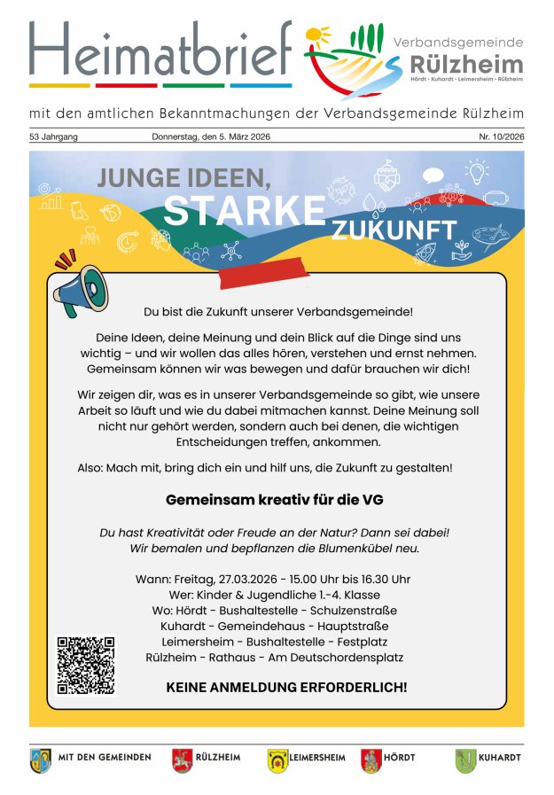 Heimatbrief VG Rülzheim Titelblatt 10/2026