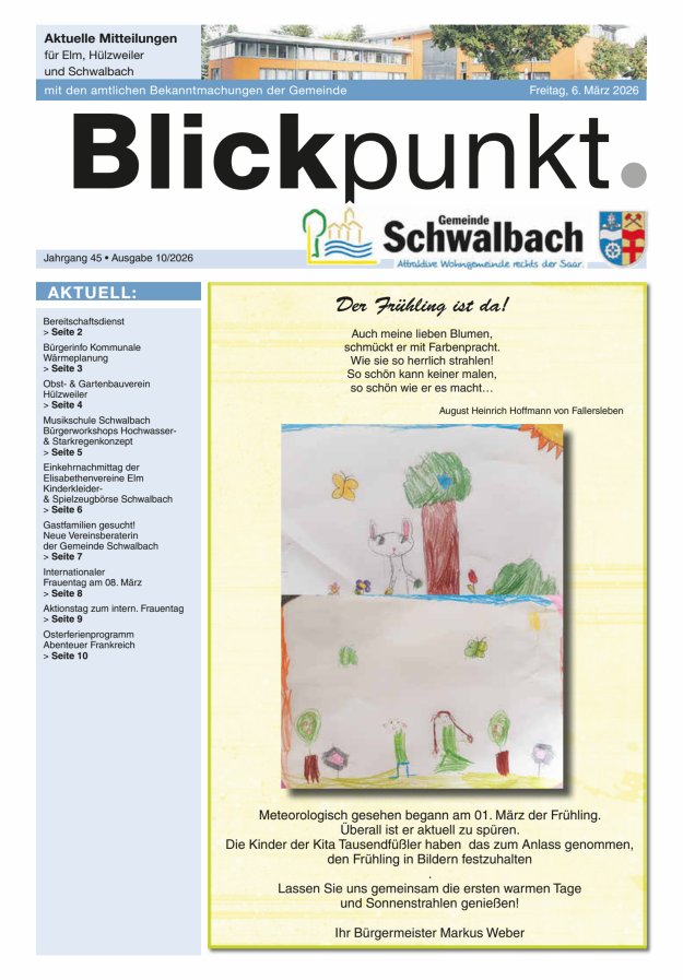 Blickpunkt Schwalbach Titelblatt 10/2026