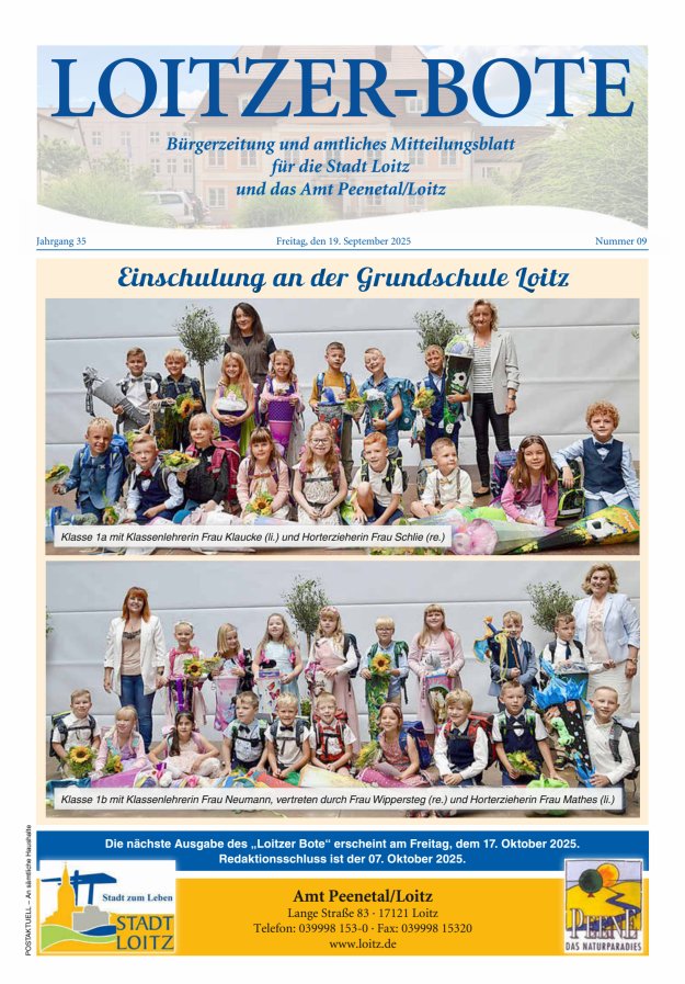 Loitzer Bote Titelblatt 09/2025