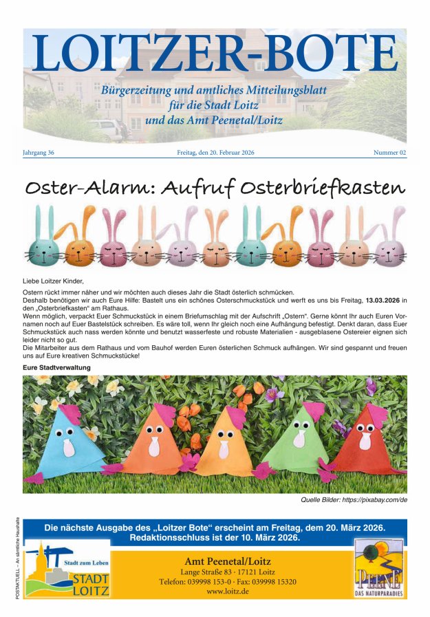 Loitzer Bote Titelblatt 02/2026