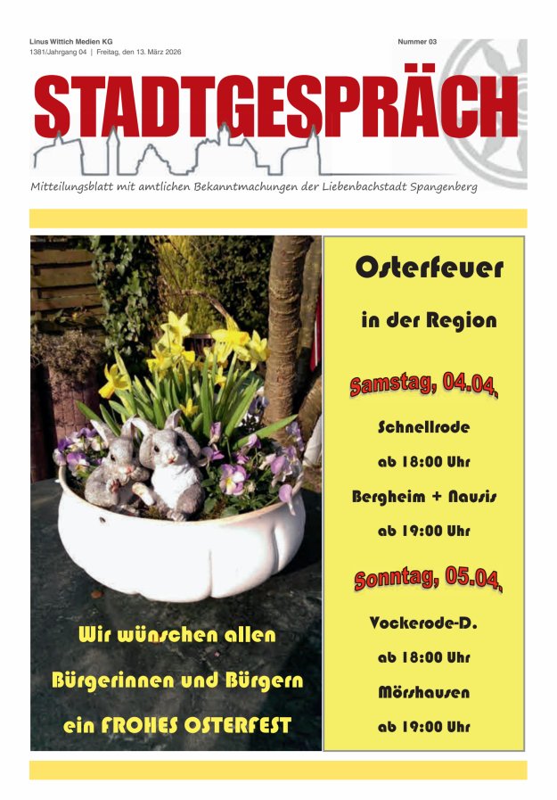 Stadtgespräch Spangenberg Titelblatt 03/2026