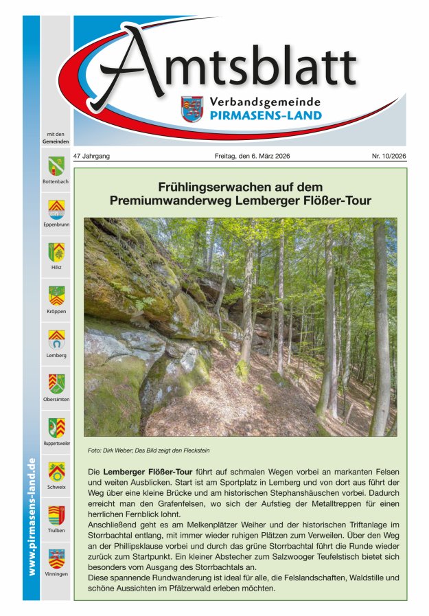 Amtsblatt VG Pirmasens-Land Titelblatt 10/2026